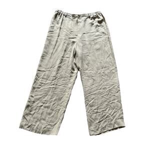 Josephine Chaus Dress Pants Womens Sz 14 100% Silk Camel Formal Wide Leg